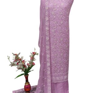 Georgette Chikankari Kurta Fabric Dress Material