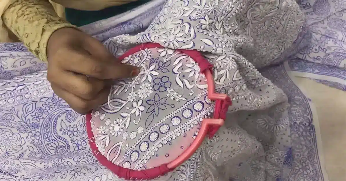 Chicken-Kari embroidery work